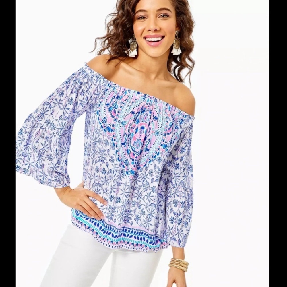 Lilly Pulitzer Nevie off the shoulder top size s